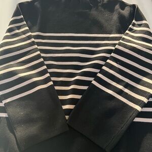 H&M Black and White Striped Turtleneck Sweater